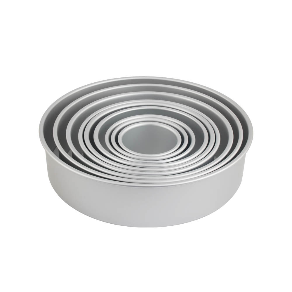 Round Cake Pan Set - 4\" 6\" 8\" Aluminium Cake Pans with Removable Base Round Cake Baking Pans for Wedding Birthday Party — 2