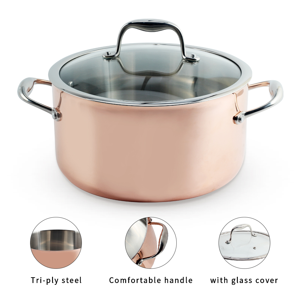 Stainless Steel Stock Pot With Glass Lid — 3