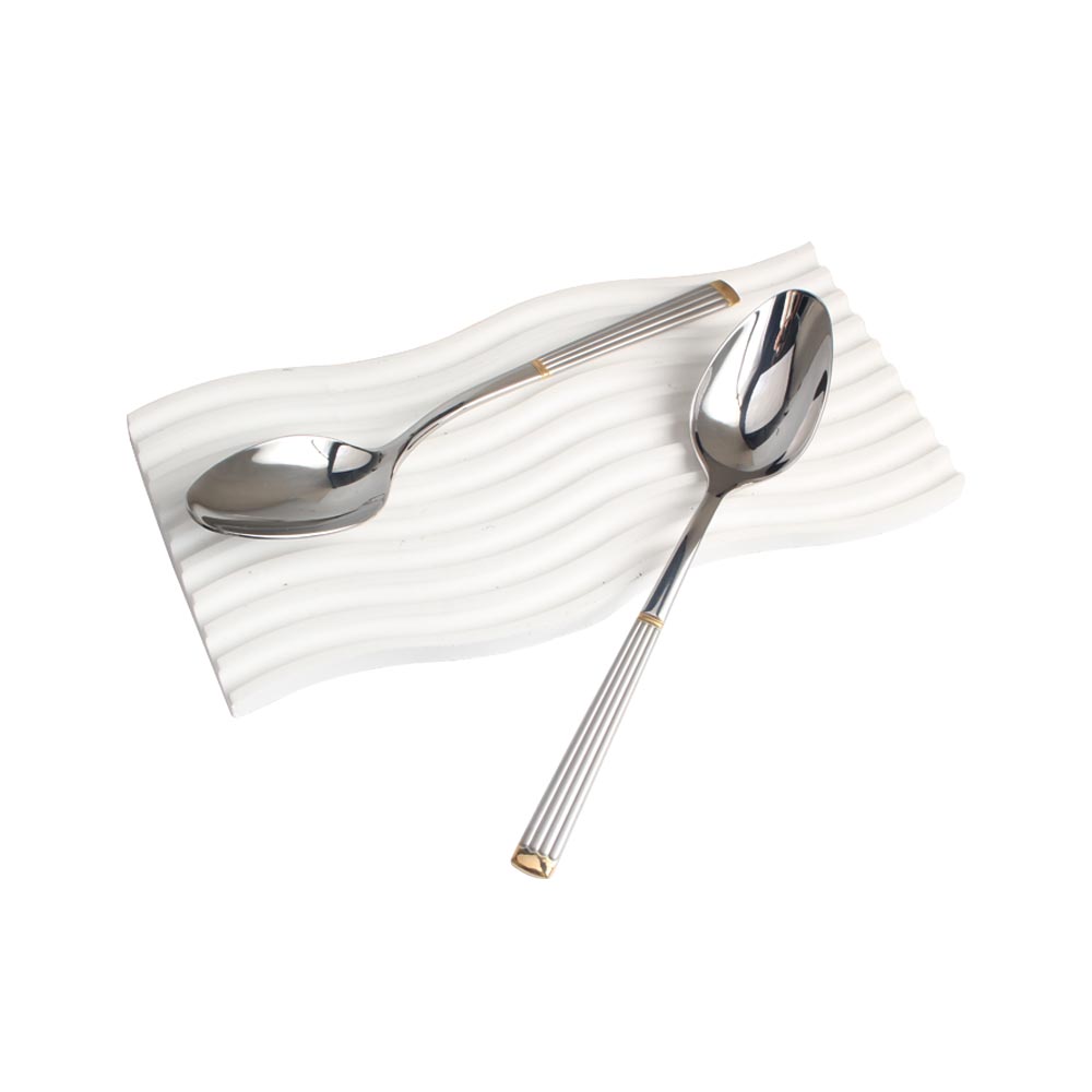Gold Accent Mirror Polished,Dishwasher Safe stainless Steel flateware set — 9