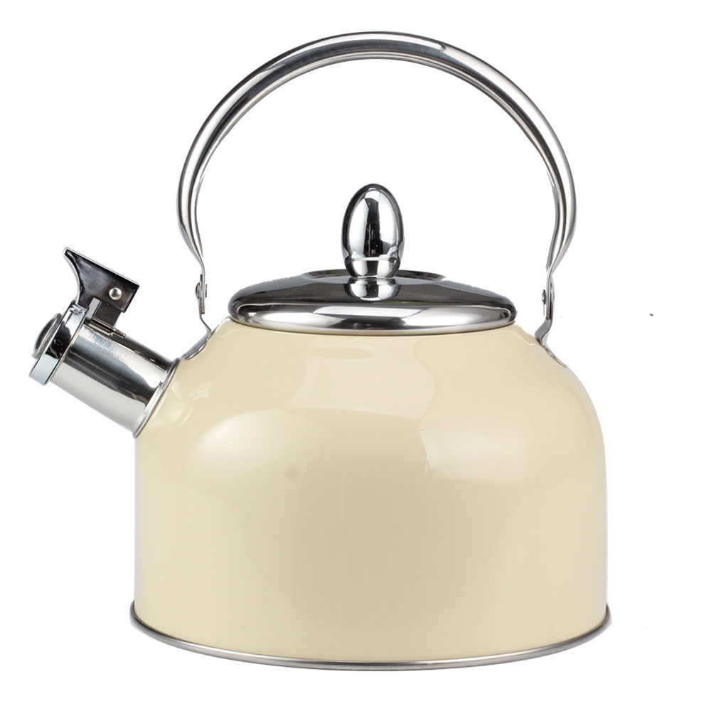 Stainless Steel Whistling Tea Kettle for Kitchen Camping Picnic Beige — product information
