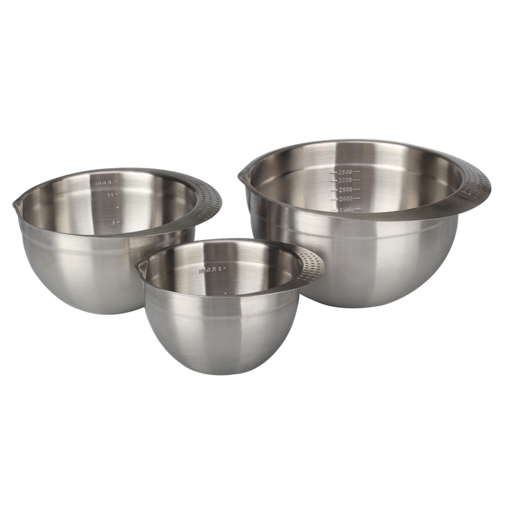 3-Piece Mixing Bowl Set for Kitchen Mixing Bowl With Pouring Spout — 2