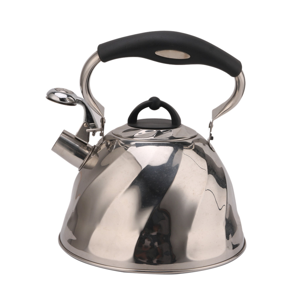 Whistling Kettle for Tea & Coffee With Silicone Handle-Silver — 3
