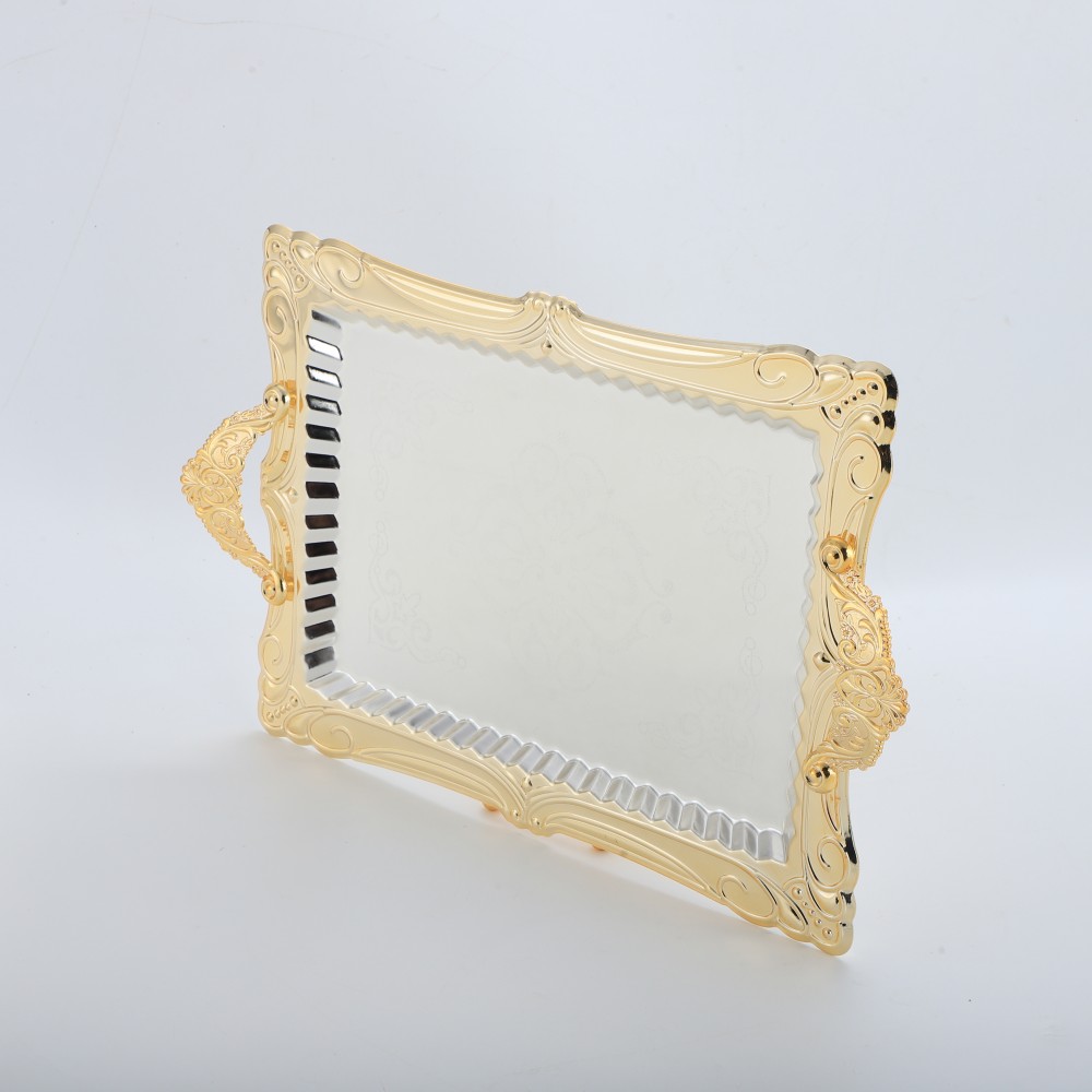 Elegant Metal Serving Tray for Home Cafe — 3