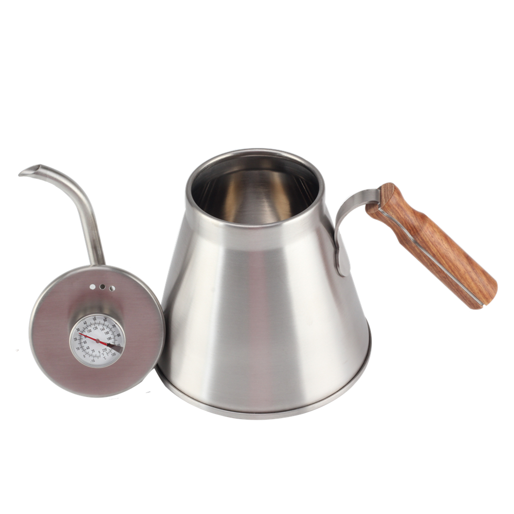 Premium Stainless Steel Kettle Body & Ergonomic Wood Handle With Thermometer — 4