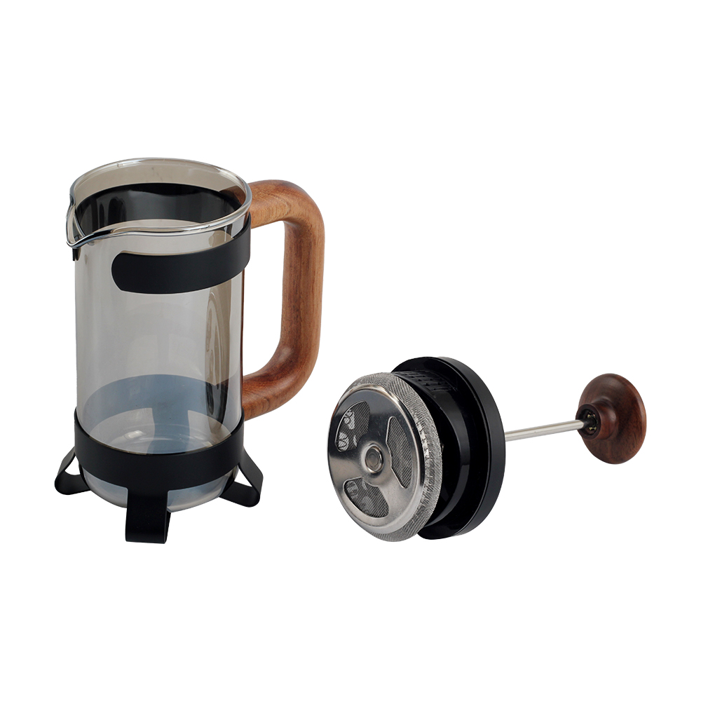Glass Coffee French Press With Wood Handle — 6