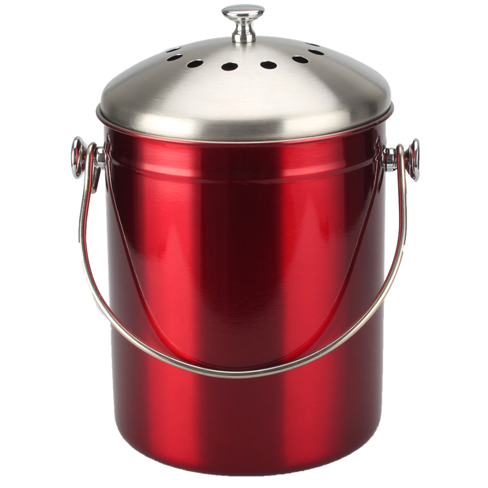 Indoor 1.0 Gallon Stainless Steel Compost Pail