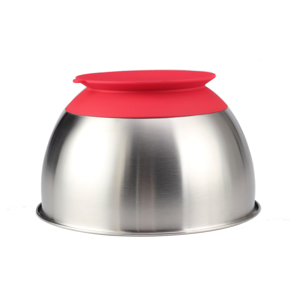 Stainless Steel Mixing Bowl With Suction Cup Silicone Bottom — 6