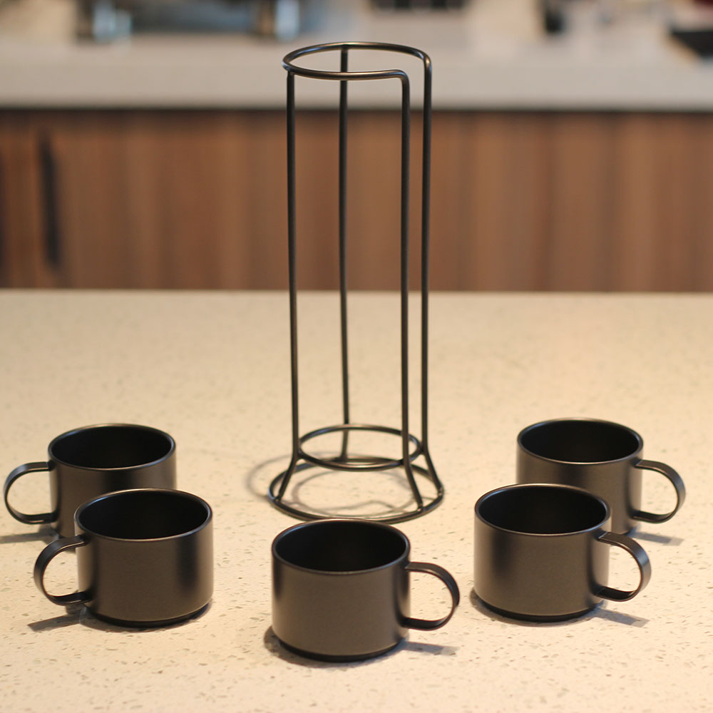 Stainless Steel Stackable Espresso Cups (Set Of 5) — product information