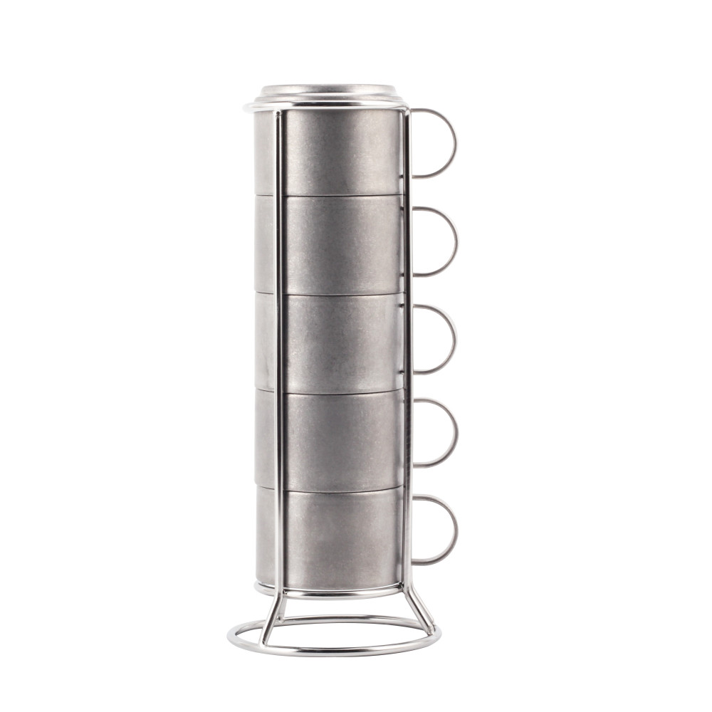 Stainless Steel Stackable Coffee Cups (Set Of 5) — product information