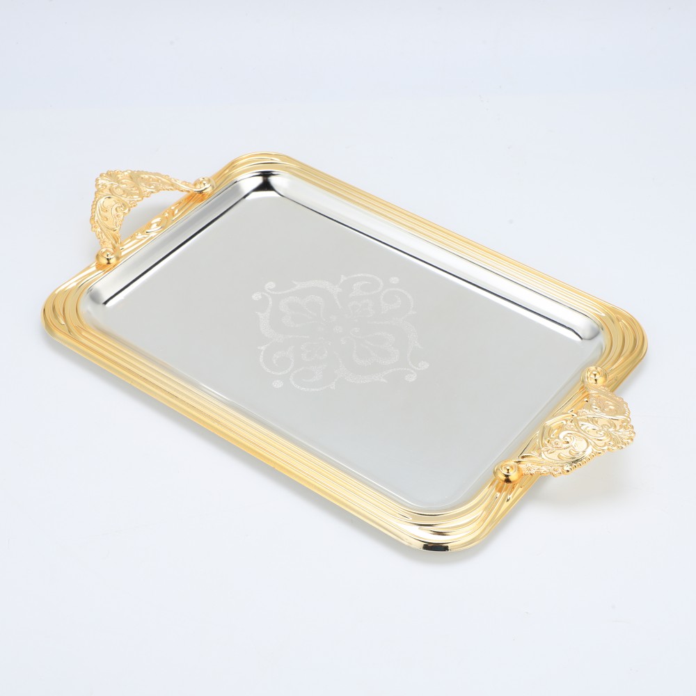 Round Side Rectangular Iron Tray — 3