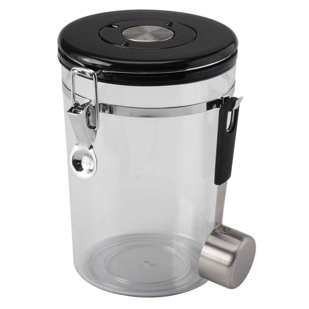 Plastic Clear Canister with Clamp Lid & Spoon — 4