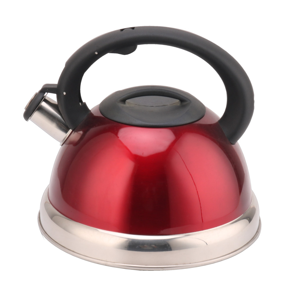 Red Coffee And Tea Sets-Stainless Steel Whistling Tea Kettle With Silicone Handle — product information