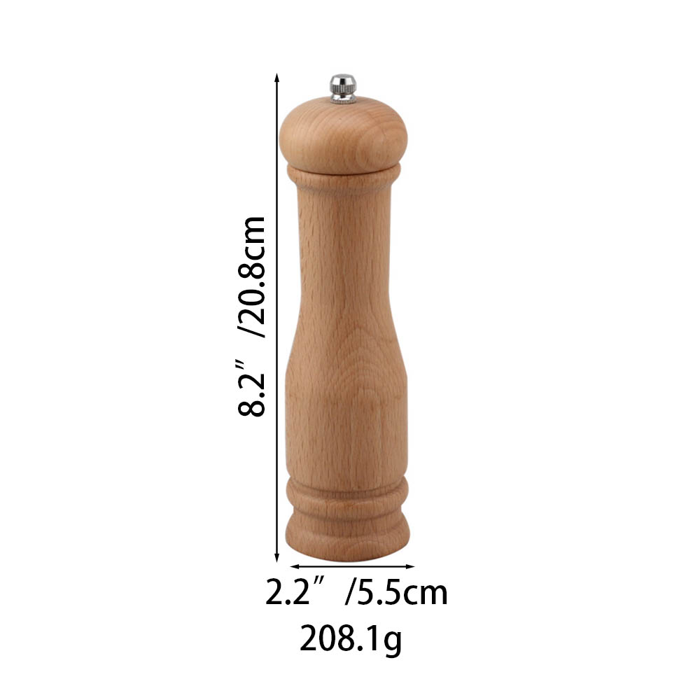 Wooden Pepper Mill Salt Grinder Refillable — product information