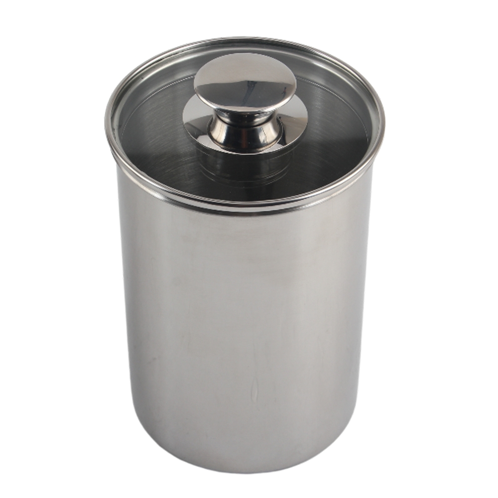 Stainless Steel Portable Storage for Coffee & Tea, Glass Lid — product information
