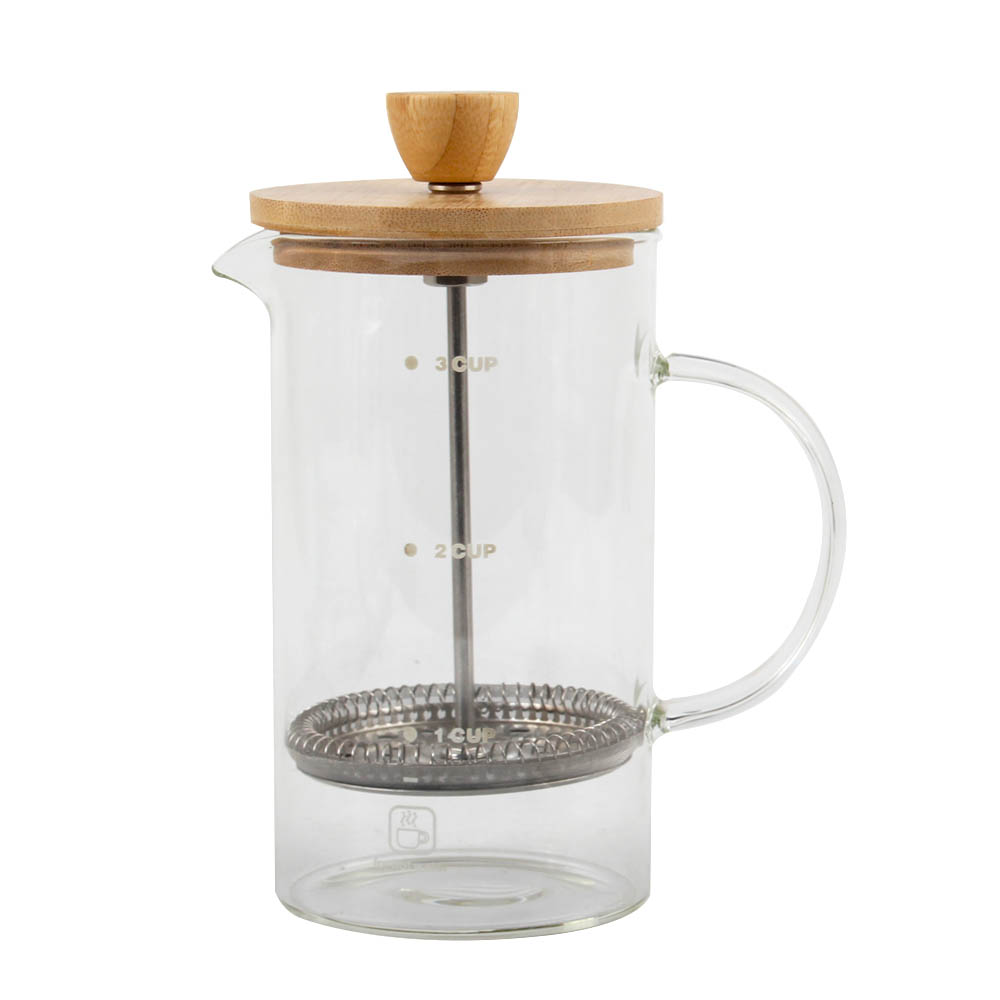 High-Heat Borosilicate Glass French Press With Bamboo Lid — 9