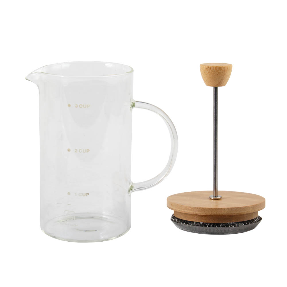 High-Heat Borosilicate Glass French Press With Bamboo Lid — 6