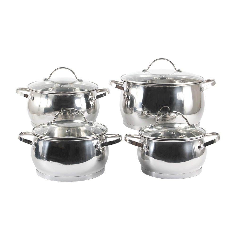 Modern Stainless Steel Stock Pot With Glass Lid — product information
