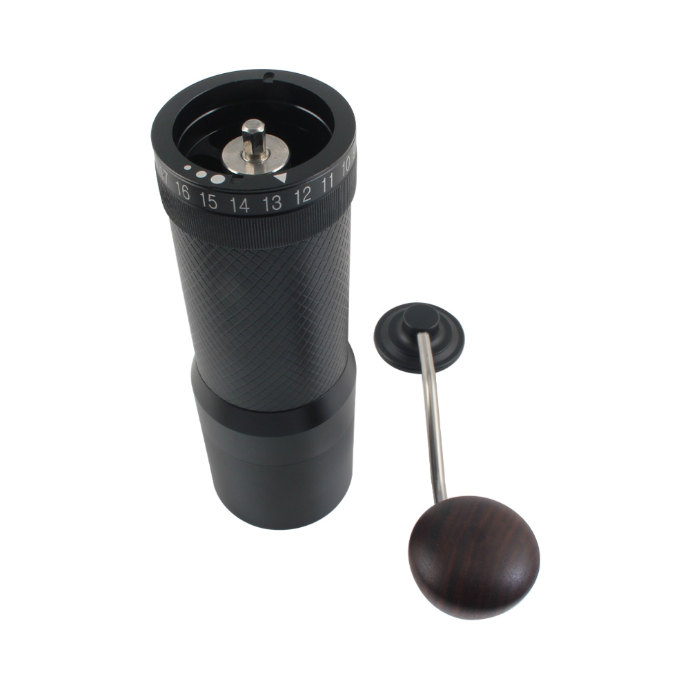 Manual Coffee Grinder With Stainless Steel Burr, External Adjustable Design, Black Color — 4