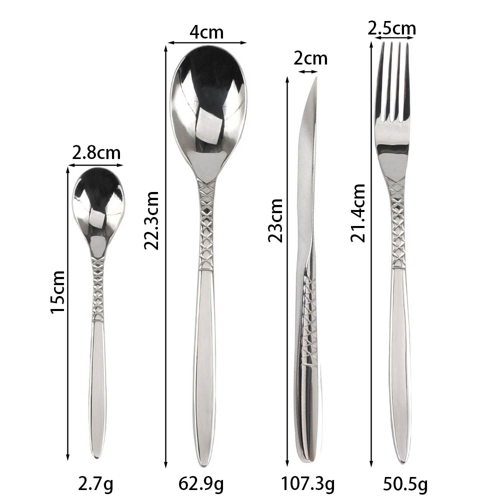 Stainless Steel Flatware Set, Mirror Polished Cutlery Set Utensil Set, Tableware Include Forks Spoons Knives for Home Restaurant, Beaded Handle — 10
