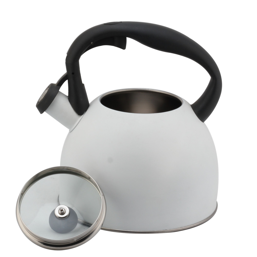 Fashionable S/S Whistling Kettle for Kitchen-Light Gray — product information