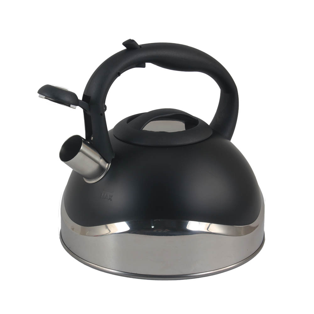 Classic Stainless Steel Whistling Kettle (Black) — 2