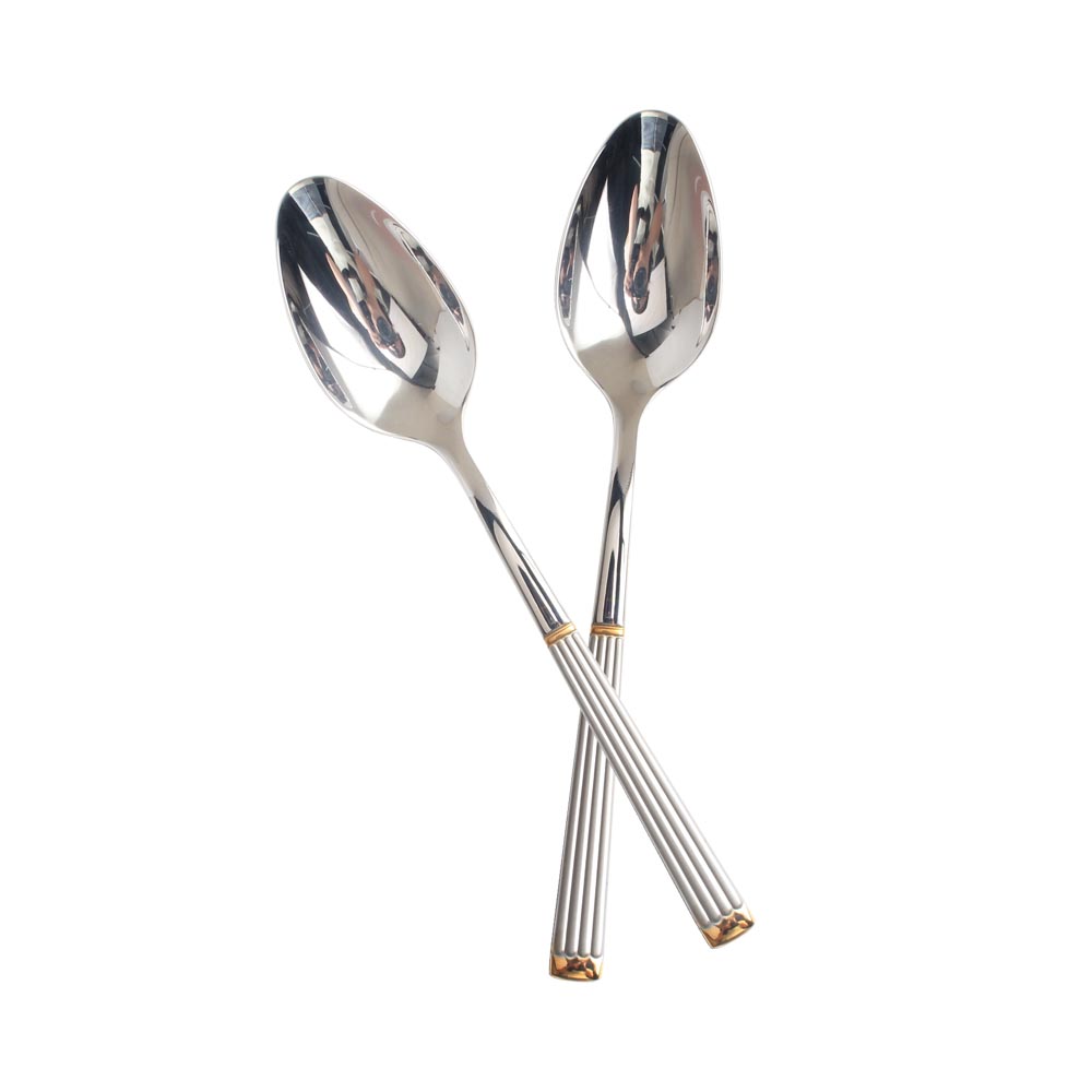 Gold Accent Mirror Polished,Dishwasher Safe stainless Steel flateware set — 4