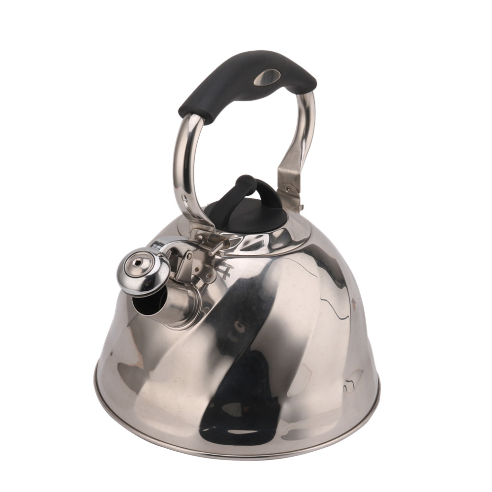 Whistling Kettle for Tea & Coffee With Silicone Handle-Silver — 4