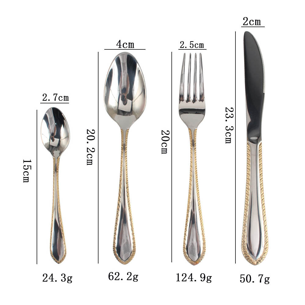 Gold Accent 4-pcs Set Stainless Steel Flatware set Dishwasher Safe — 6