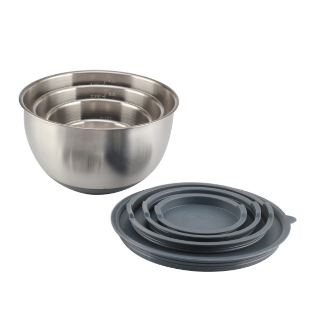 Set Of 4 Non Slip Silicone Bottom Metal Nesting Bowls — 5