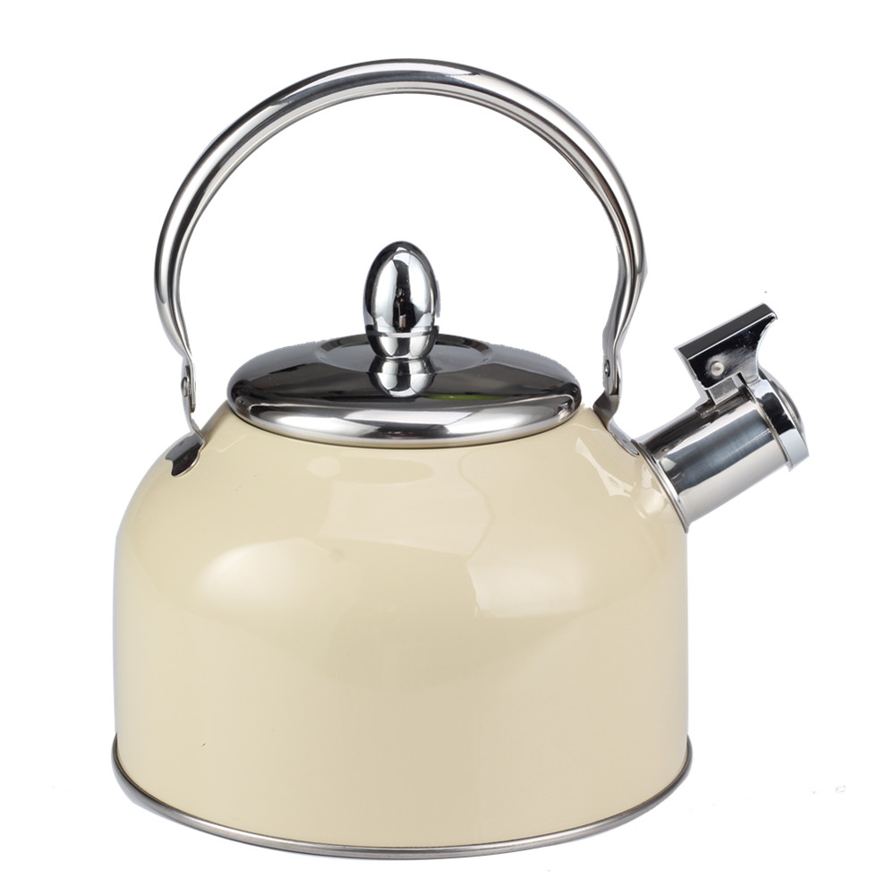 Stainless Steel Whistling Tea Kettle for Kitchen Camping Picnic Beige — 5