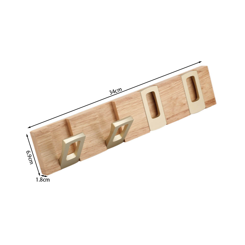 Modern Wooden Wall Mounted Hook, 4 Hooks for Hanging Clothes, Robes, Towels, Coats — product information