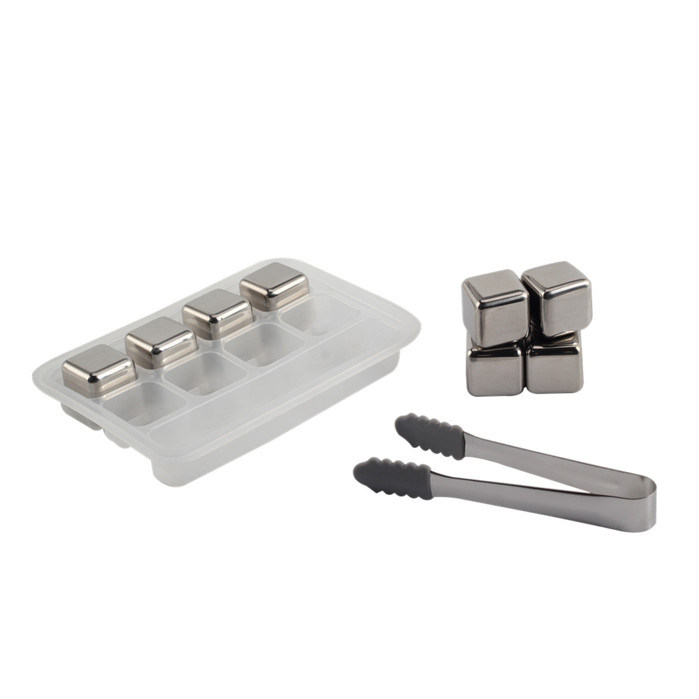 8 Pieces Whisky Stones Gift Set Stainless Steel with Silicone Tip Tongs, for Whisky Vodka Wine Beer — 2