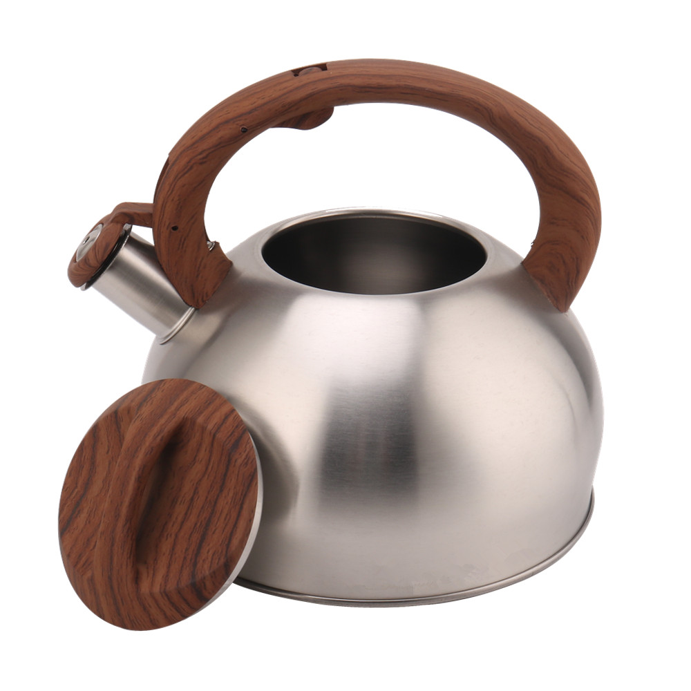 Kettle for Induction Hobs, Gas Hobs And Electric Hobs-Silver Colour With Wooden Handle — 5