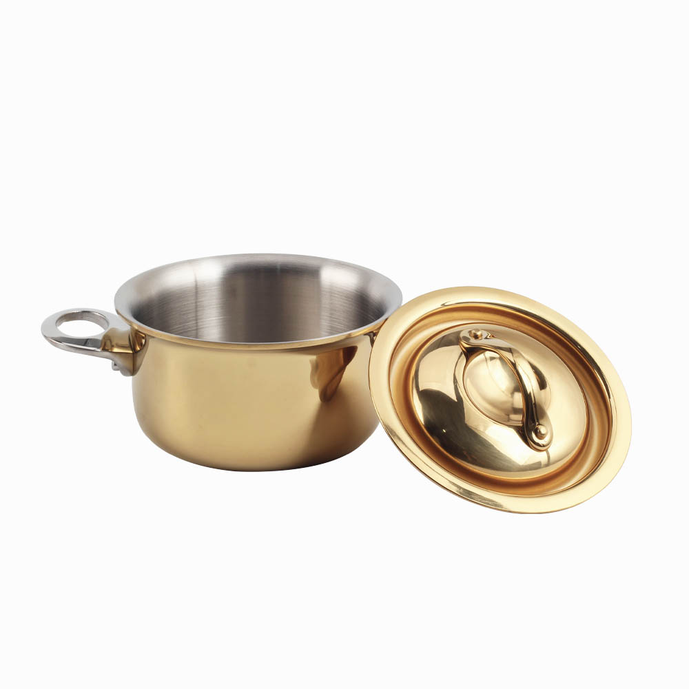 Gold Stainless Steel Tri-Ply Mini Sauce Pot — product information