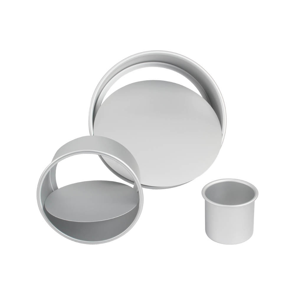 Round Cake Pan Set - 4\" 6\" 8\" Aluminium Cake Pans with Removable Base Round Cake Baking Pans for Wedding Birthday Party — 3