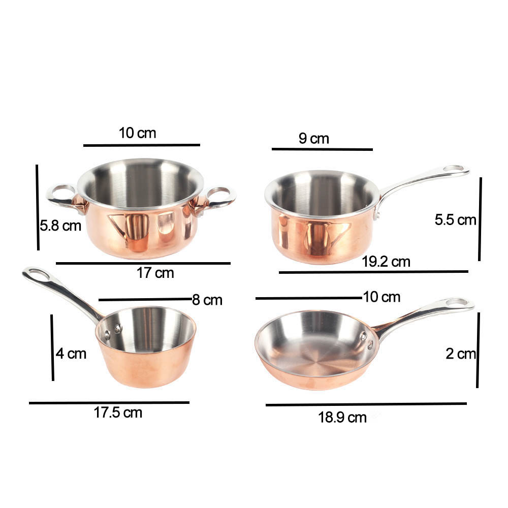 Triply Stainless Steel Mini Sauce Pan And Pot Set — 5