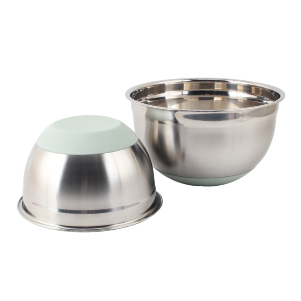 3size Silicone Base Stainless Steel Salad Bowl Set — 3