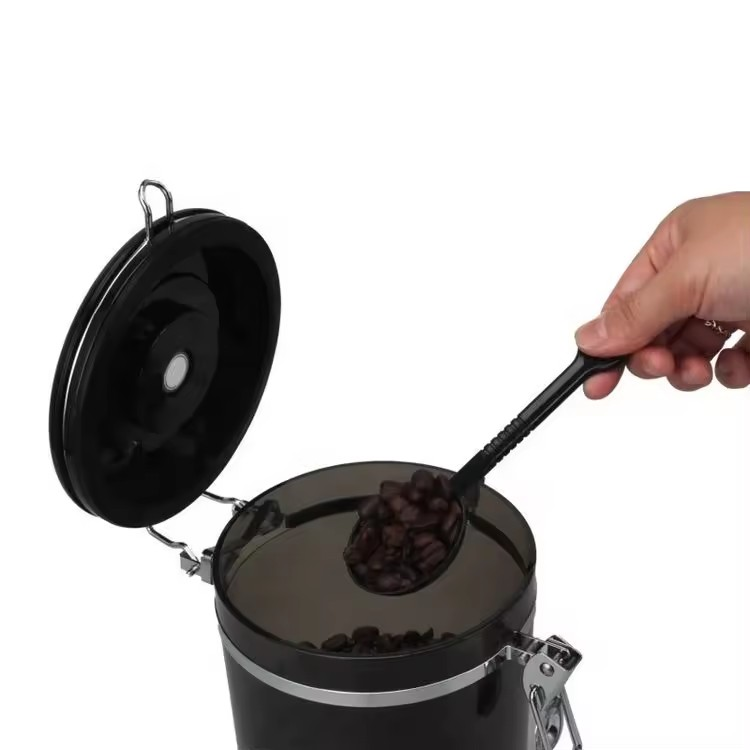 Clear Canister with Clamp Lid & Spoon — 4
