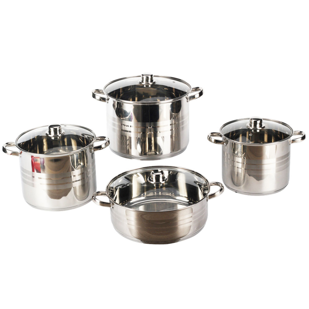 8pcs Stainless Stock Pot — 2