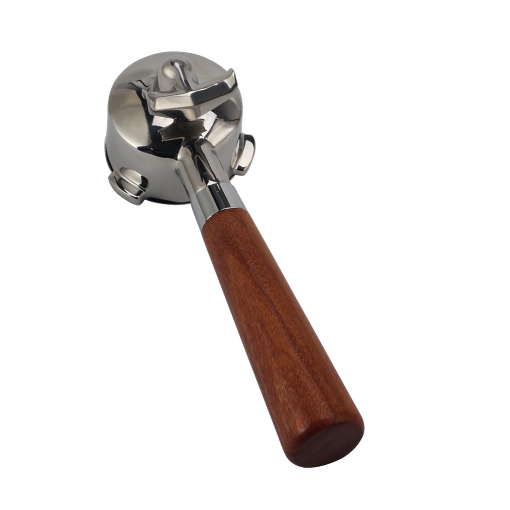 Double Spout Espresso Portafilter With Wood Handle — 5