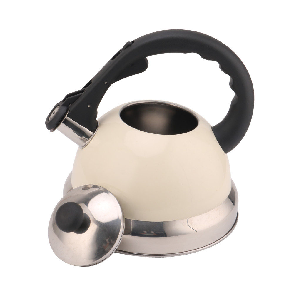 Whistling Tea Kettle With Silicone Handle (White) — product information