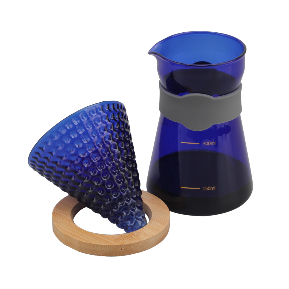 Coffee Dripper With Wood Collar, Drip Coffee Brewer Pour Over Set — 5