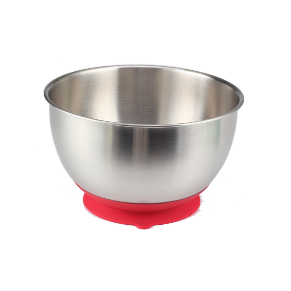 Stainless Steel Mixing Bowl With Suction Cup Silicone Bottom — product information