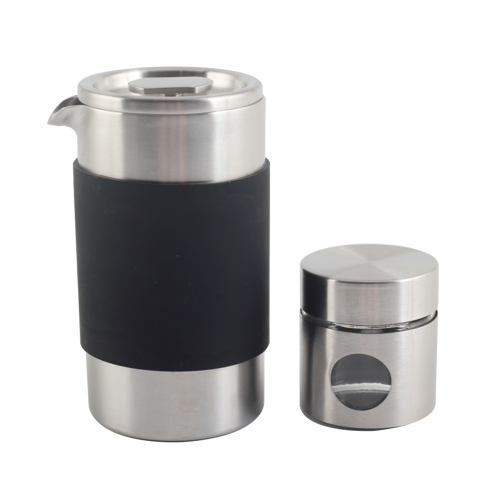 Portable Stainless Steel Coffee Press With Small Jar — 4