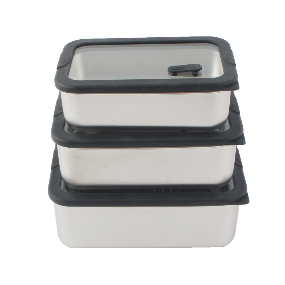 Stainless Steel Food Storage Container Set, Airtight & Leakproof Containers — 5