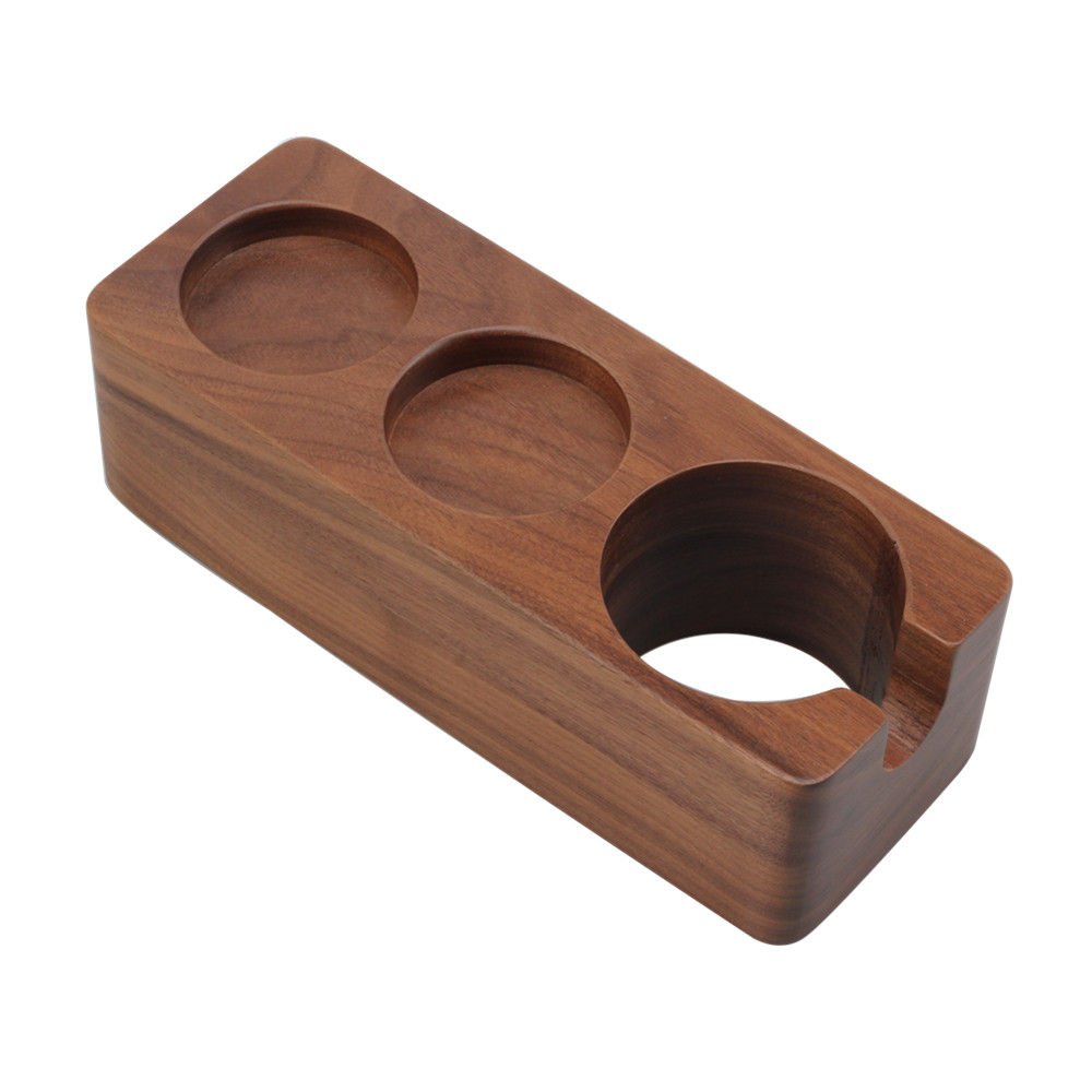 Tamper Holder Portafilter Stand Walnut Espresso Tamper Station for Home Bar Cafe