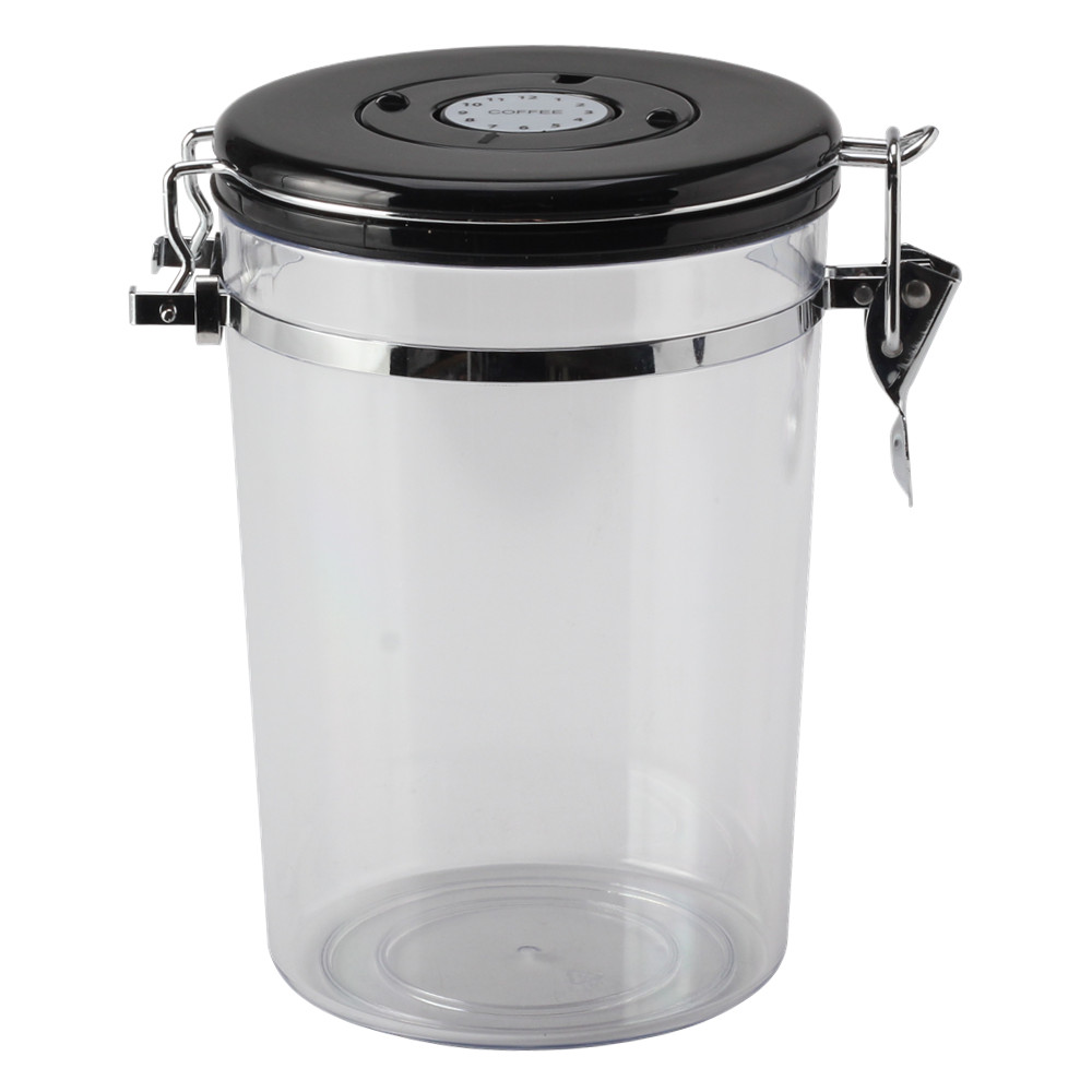 Plastic Clear Canister with Clamp Lid & Spoon — 3