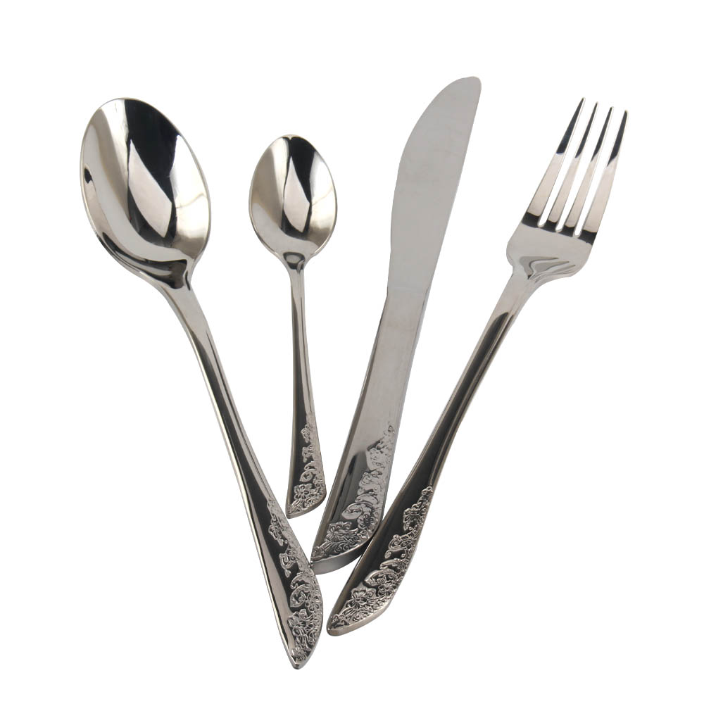 Stainless Steel Mirror Polished Cutlery Set Include Forks Spoons Knives, Mirror Polished Tableware Set — 4