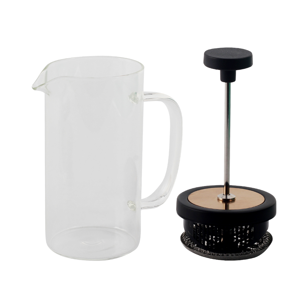 Stainless Steel Filter Plunger System & Durable Borosilicate Heat Resistant Coffee Press — product information