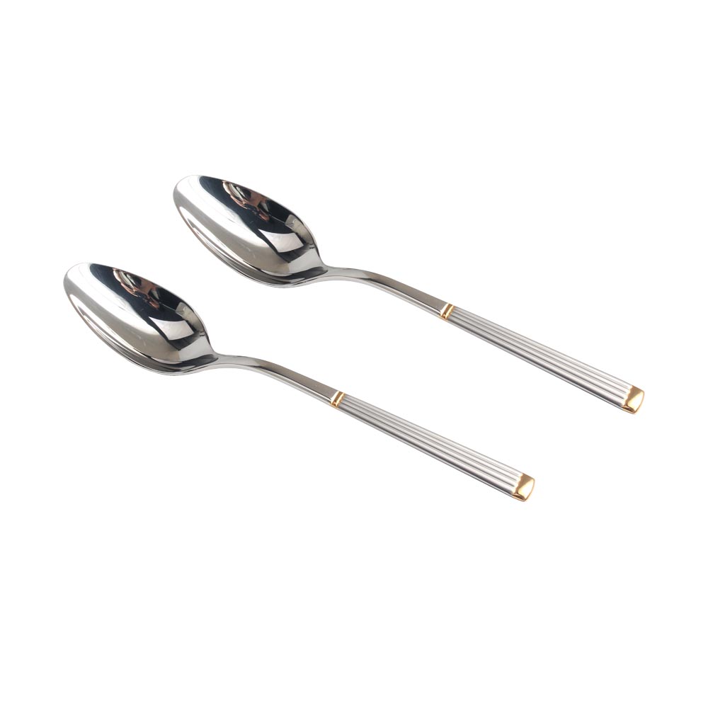 Gold Accent Mirror Polished,Dishwasher Safe stainless Steel flateware set — 5